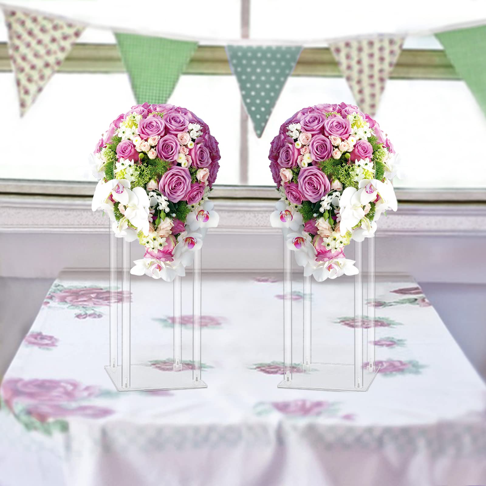 Amazon.co.jp: Woodcovo 透明アクリル花瓶 柱 フラワースタンド クリア